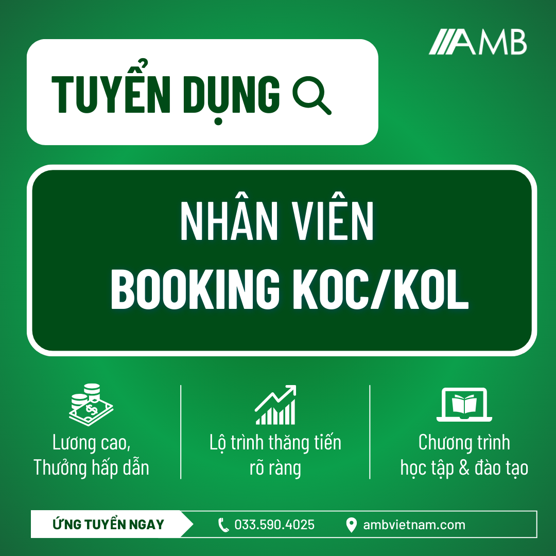 Tuyển dụng nhân viên booking KOC KOL