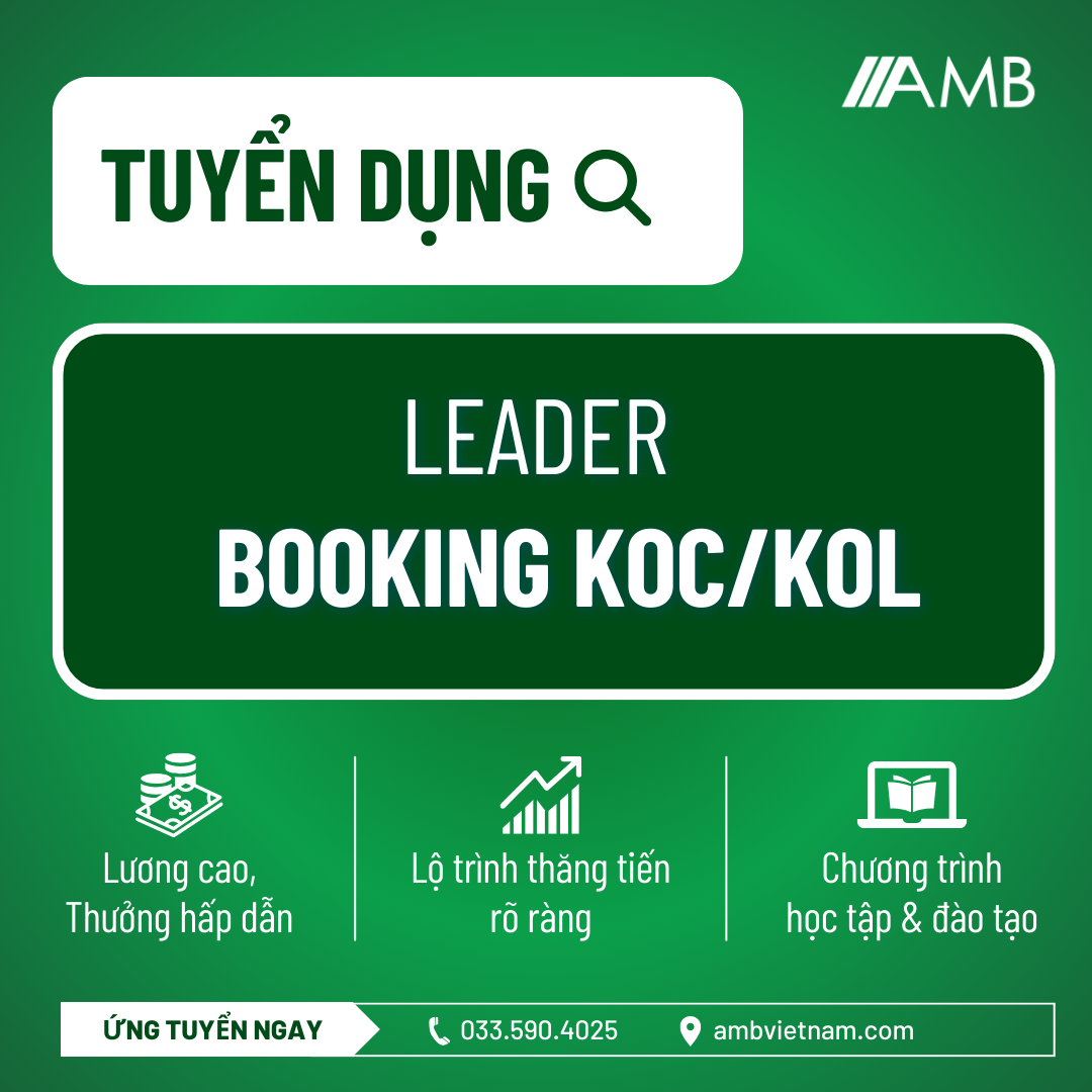 Tuyển dụng leader booking koc kol